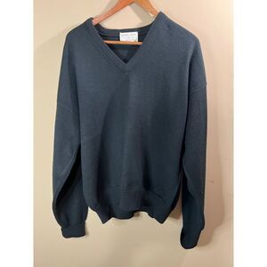 Vintage Royal Jeff Dupont Orlon ‎ V-Neck Black Sweater - Mens XL